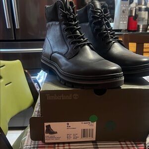 Timberland Men's Black Leather Lace-Up Boots